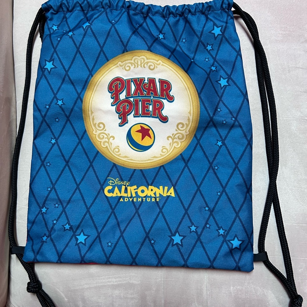 Disney Pixar Pier Blue Drawstring Bag